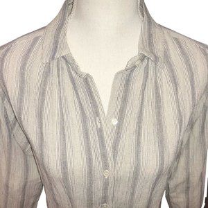 NEW Masscob Spain Cotton Stripe Button Down M